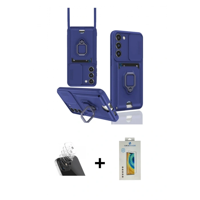 MARSİLYAN™- Galaxy S23 Plus Kılıf Vadi Form Prime - Şeffaf Polymer Nano Ekran Koruyucu + Şeffaf Kamera Lens Koruma Cam