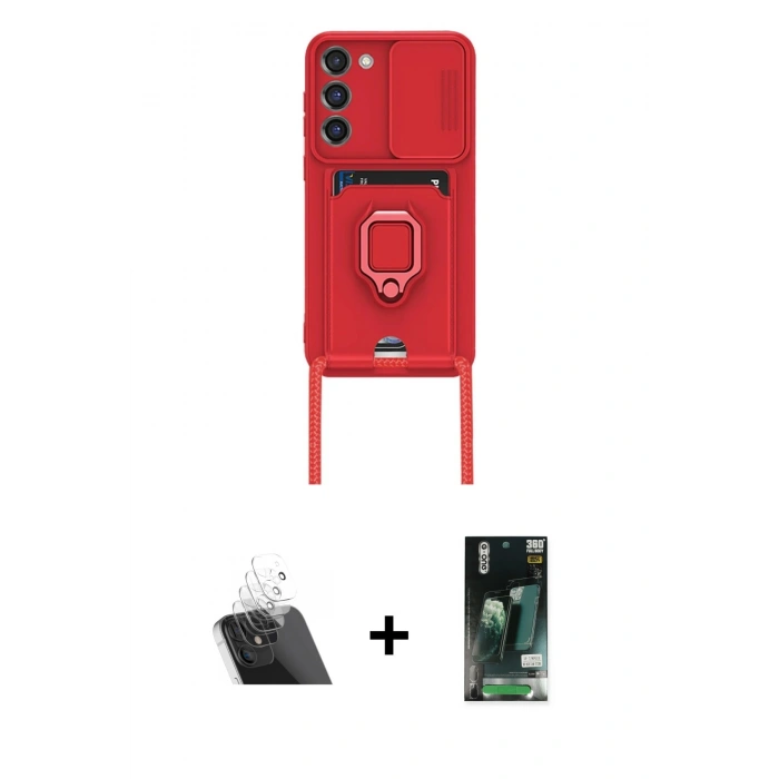MARSİLYAN™- Galaxy S23 Plus Kılıf Vadi Form Prime - Siyah 360 Mat Full Body Arka Koruyucu + Şeffaf Kamera Lens Koruma Cam