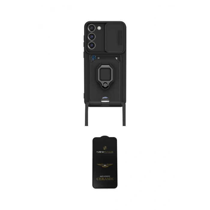 MARSİLYAN™- Galaxy S23 Plus Kılıf Vadi Form Prime - Siyah 6D Antistatik Mat Seramik Hayalet Nano Ekran Koruyucu