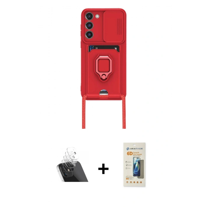 MARSİLYAN™- Galaxy S23 Plus Kılıf Vadi Form Prime - Siyah 6D Mat Seramik Hayalet Nano Ekran Koruyucu + Kamera Lens Koruma Cam - SF