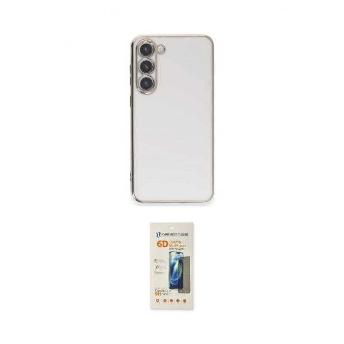 MARSİLYAN™- Galaxy S23 Plus Kılıf Yankı Serisi - Siyah 6D Mat Seramik Hayalet Nano Ekran Koruyucu