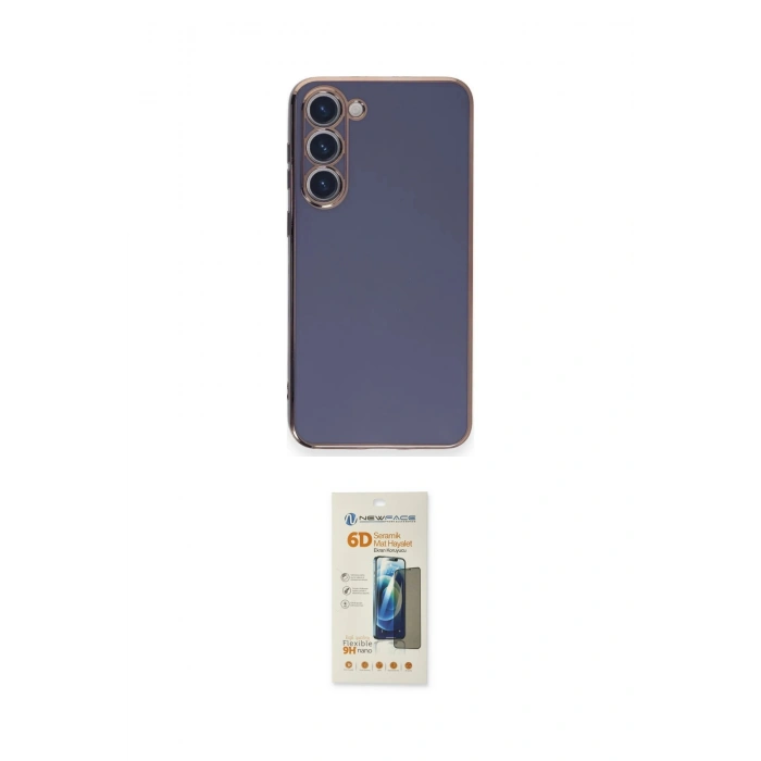 MARSİLYAN™- Galaxy S23 Plus Kılıf Yankı Serisi - Siyah 6D Mat Seramik Hayalet Nano Ekran Koruyucu