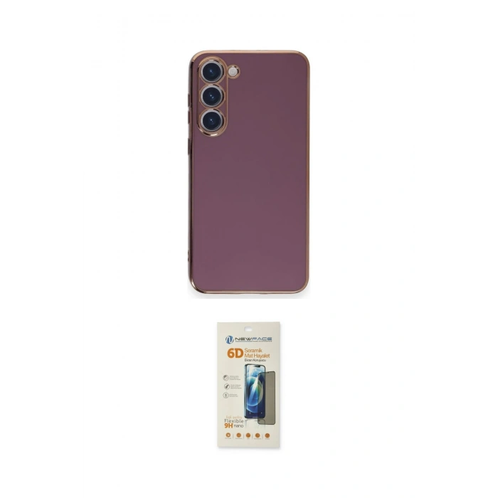 MARSİLYAN™- Galaxy S23 Plus Kılıf Yankı Serisi - Siyah 6D Mat Seramik Hayalet Nano Ekran Koruyucu