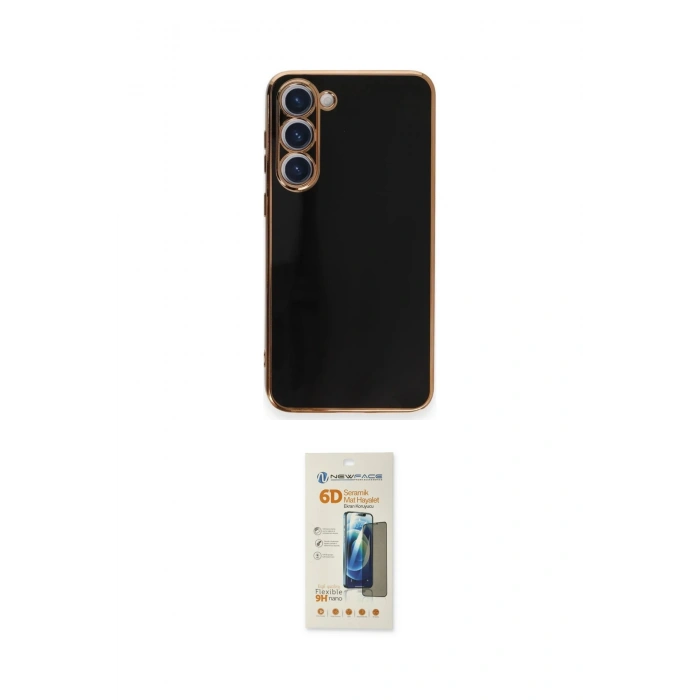 MARSİLYAN™- Galaxy S23 Plus Kılıf Yankı Serisi - Siyah 6D Mat Seramik Hayalet Nano Ekran Koruyucu