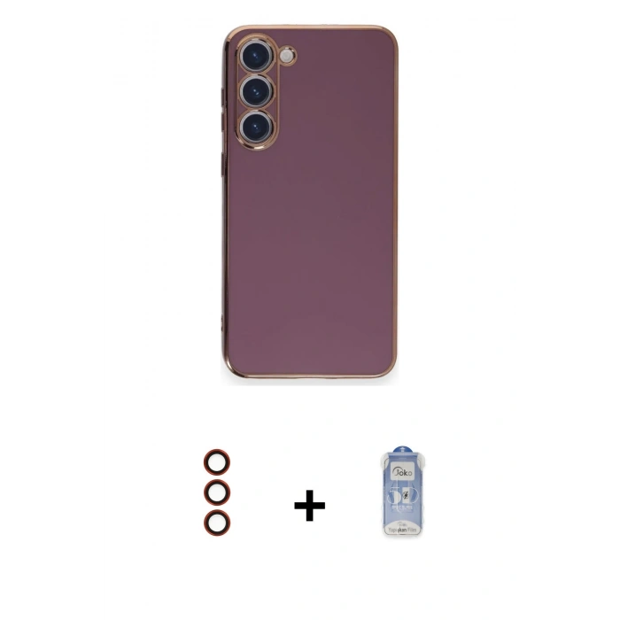 MARSİLYAN™- Galaxy S23 Plus Kılıf Yankı Serisi - Siyah Joko Magic 5D Cam + Metal Kamera Lens - KI