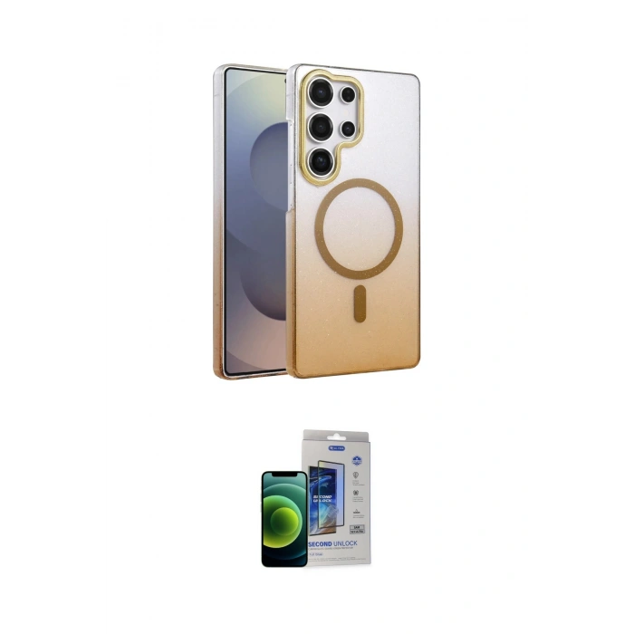 MARSİLYAN™- Galaxy S23 Ultra Kılıf Ahenk Doku Özel Seri - Siyah Durable Full Glue Curved Cam