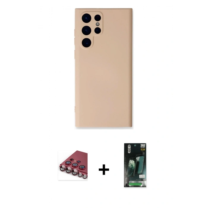 MARSİLYAN™- Galaxy S23 Ultra Kılıf Ahenk Serisi - Şeffaf 360 Full Body Arka Koruyucu + Valdez Metal Kamera Lens - KI