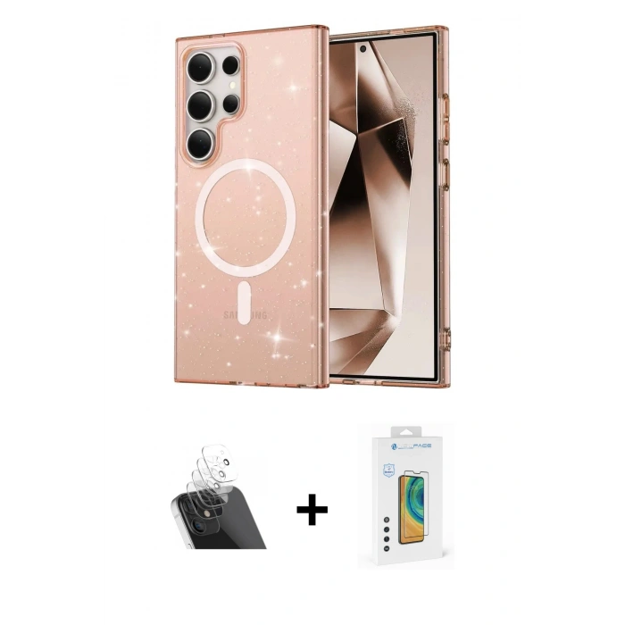 MARSİLYAN™- Galaxy S23 Ultra Kılıf Nova Asil Prime - Şeffaf Polymer Nano Ekran Koruyucu + Kamera Lens Koruma Cam - SF
