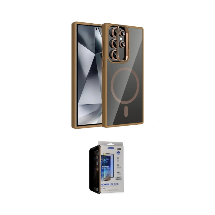 MARSİLYAN™- Galaxy S23 Ultra Kılıf Yadigar Asil Koleksiyonu - Siyah Durable Full Glue Curved Hayalet Cam