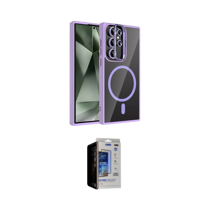 MARSİLYAN™- Galaxy S23 Ultra Kılıf Yadigar Asil Koleksiyonu - Siyah Durable Full Glue Curved Hayalet Cam