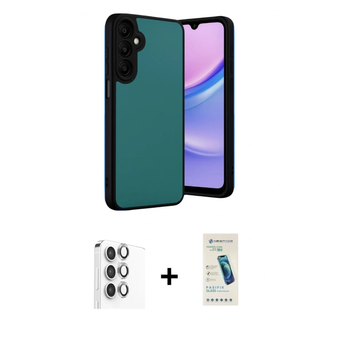 MARSİLYAN™- Galaxy S24 FE Kılıf Kıvılcım Işık Serisi - Şeffaf Pasifik Cam Ekran Koruyucu + Raze Metal Kamera Lens - GI