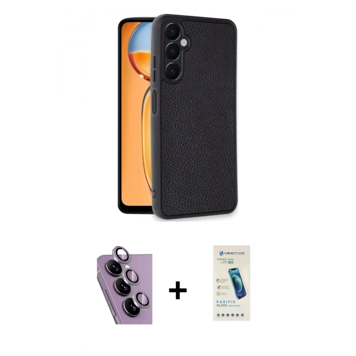 MARSİLYAN™- Galaxy S24 FE Kılıf Kıvılcım Işık Serisi - Şeffaf Pasifik Cam Ekran Koruyucu + Raze Metal Kamera Lens - MR