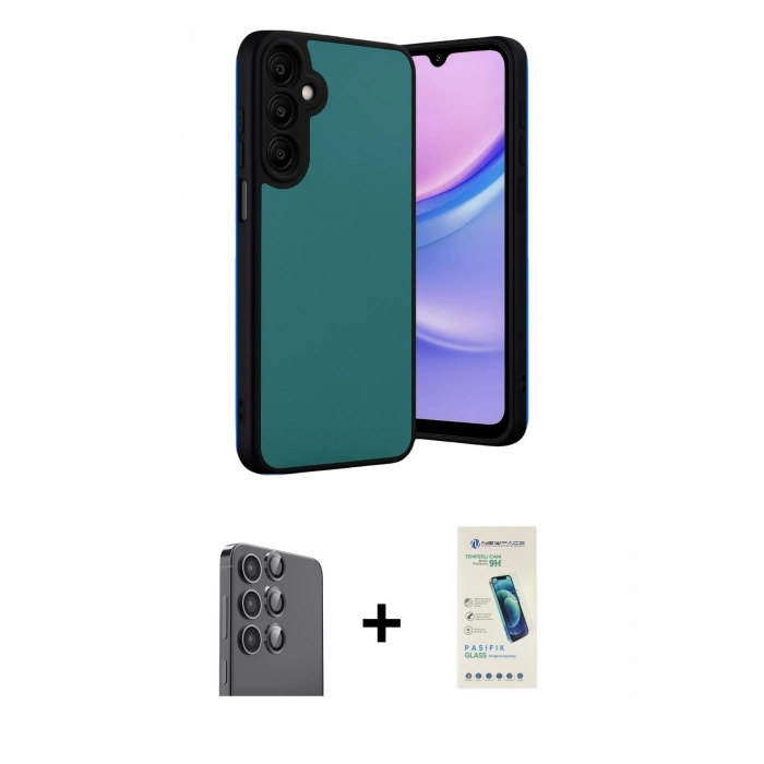 MARSİLYAN™- Galaxy S24 FE Kılıf Kıvılcım Işık Serisi - Şeffaf Pasifik Cam Ekran Koruyucu + Raze Metal Kamera Lens - SH