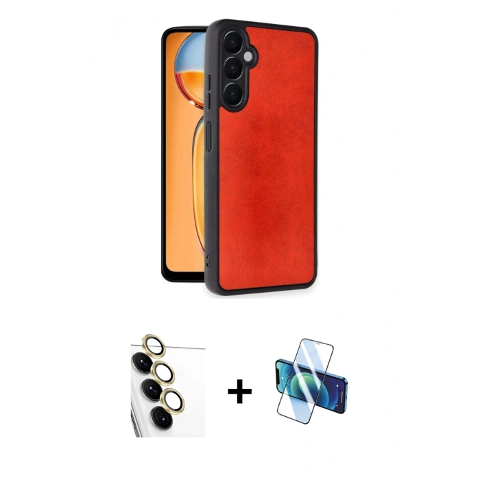 MARSİLYAN™- Galaxy S24 FE Kılıf Kıvılcım Işık Serisi - Siyah 3D Antistatik Cam Ekran Koruyucu + Raze Metal Kamera Lens - SI