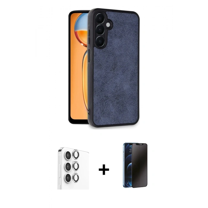 MARSİLYAN™- Galaxy S24 FE Kılıf Kıvılcım Işık Serisi - Siyah 3D Antistatik Hayalet Cam Ekran Koruyucu + Raze Metal Kamera Lens - GI
