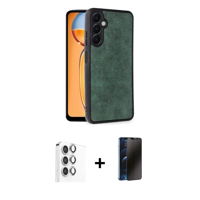 MARSİLYAN™- Galaxy S24 FE Kılıf Kıvılcım Işık Serisi - Siyah 3D Antistatik Hayalet Cam Ekran Koruyucu + Raze Metal Kamera Lens - GI