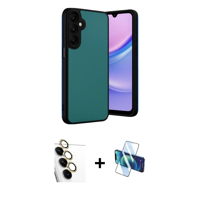 MARSİLYAN™- Galaxy S24 FE Kılıf Kıvılcım Işık Serisi - Siyah 3D Antistatik Seramik Nano Ekran Koruyucu + Raze Metal Kamera Lens - SI