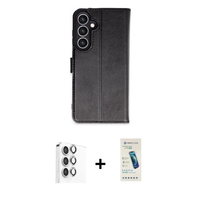 MARSİLYAN™- Galaxy S24 FE Kılıf Siluet Işık Serisi - Şeffaf Pasifik Cam Ekran Koruyucu + Raze Metal Kamera Lens - GI