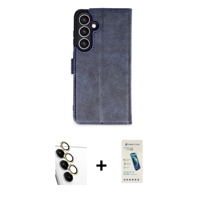 MARSİLYAN™- Galaxy S24 FE Kılıf Siluet Işık Serisi - Şeffaf Pasifik Cam Ekran Koruyucu + Raze Metal Kamera Lens - SI
