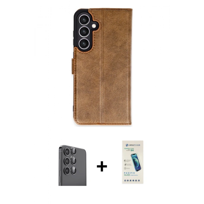 MARSİLYAN™- Galaxy S24 FE Kılıf Siluet Işık Serisi - Şeffaf Pasifik Cam Ekran Koruyucu + Raze Metal Kamera Lens - SH