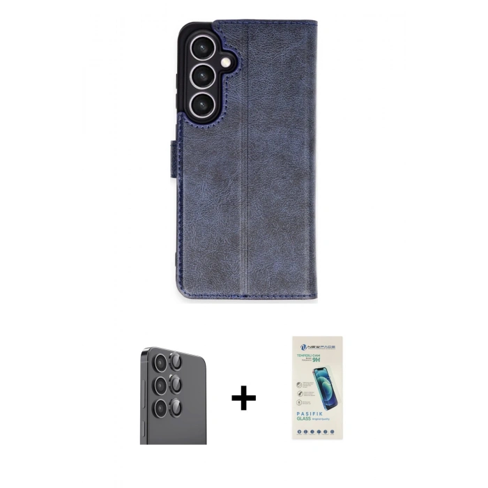 MARSİLYAN™- Galaxy S24 FE Kılıf Siluet Işık Serisi - Şeffaf Pasifik Cam Ekran Koruyucu + Raze Metal Kamera Lens - SH