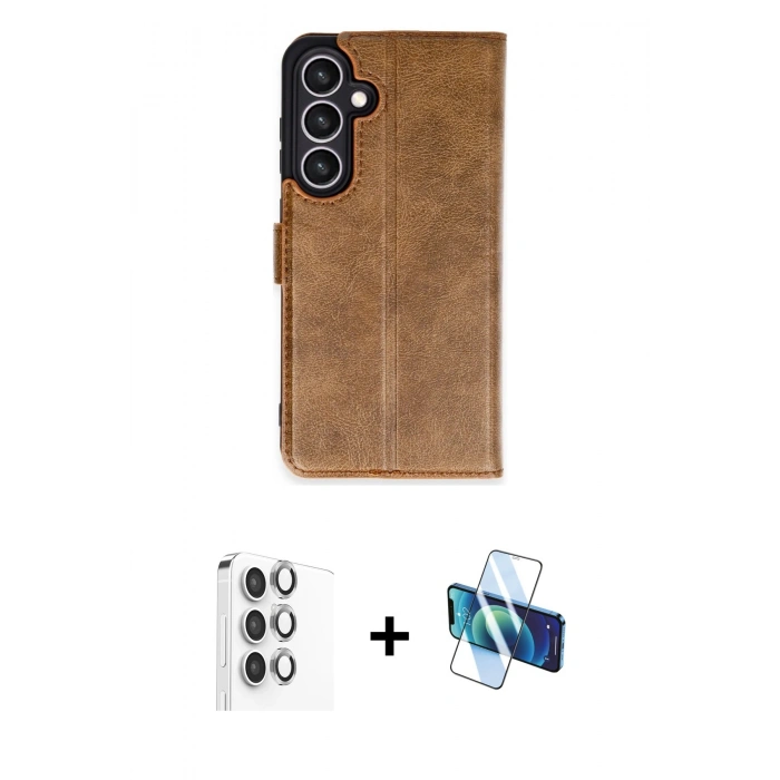 MARSİLYAN™- Galaxy S24 FE Kılıf Siluet Işık Serisi - Siyah 3D Antistatik Seramik Nano Ekran Koruyucu + Raze Metal Kamera Lens - GI