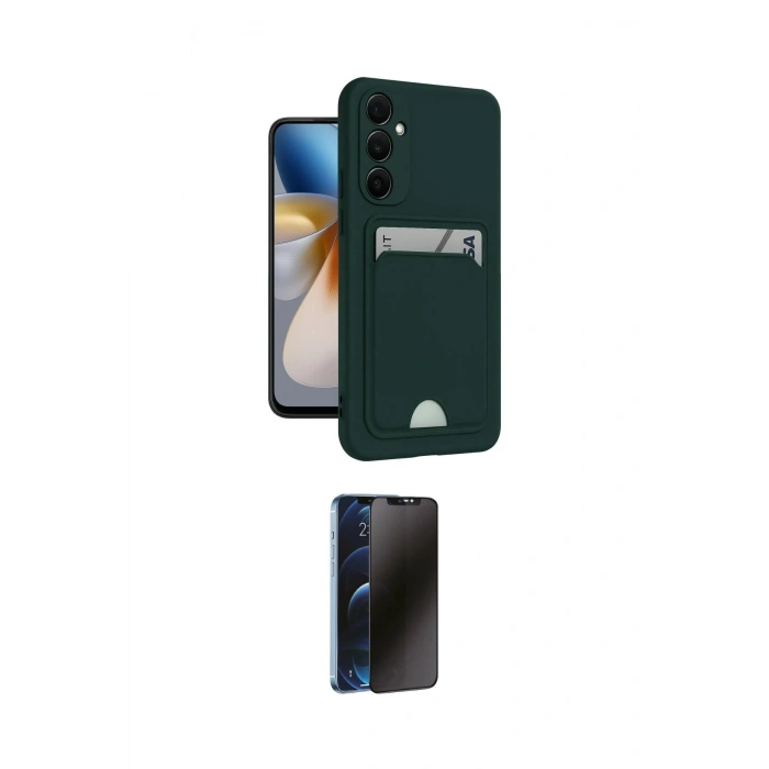 MARSİLYAN™- Galaxy S24 FE Kılıf Vadi Çizgi Prime - Siyah 3D Antistatik Hayalet Cam Ekran Koruyucu