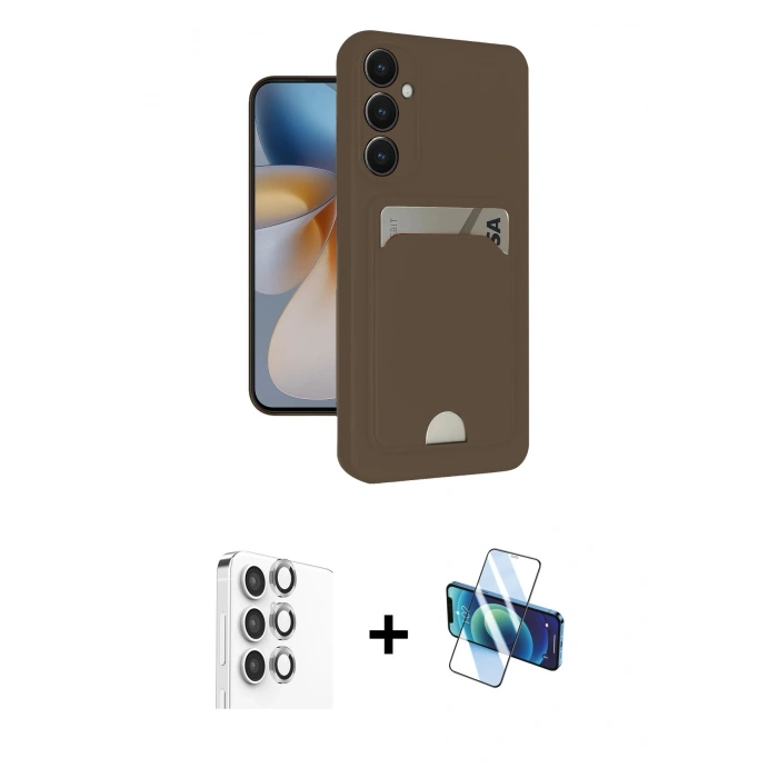 MARSİLYAN™- Galaxy S24 FE Kılıf Vadi Çizgi Prime - Siyah 3D Antistatik Seramik Nano Ekran Koruyucu + Raze Metal Kamera Lens - GI