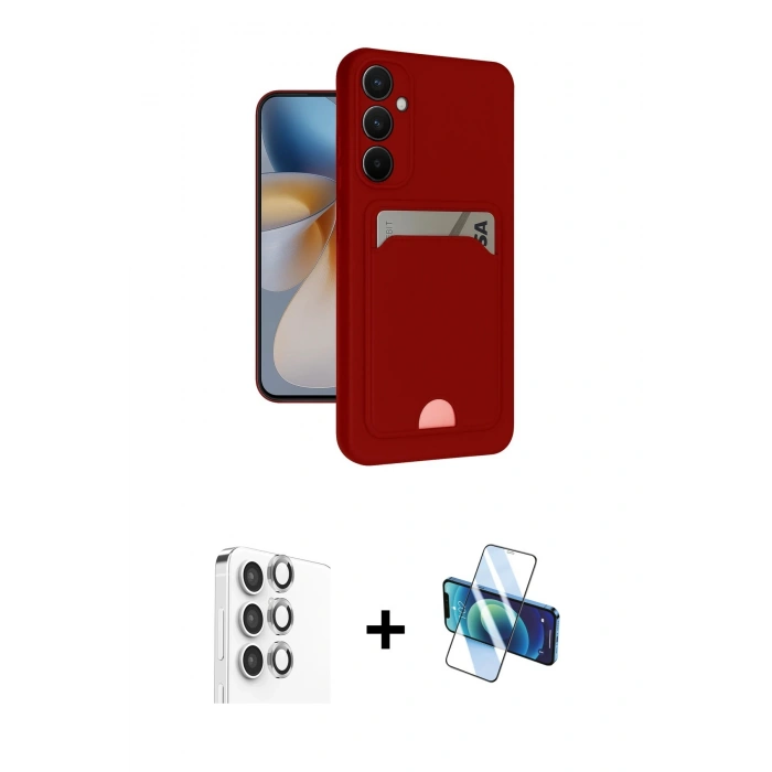 MARSİLYAN™- Galaxy S24 FE Kılıf Vadi Çizgi Prime - Siyah 3D Antistatik Seramik Nano Ekran Koruyucu + Raze Metal Kamera Lens - GI