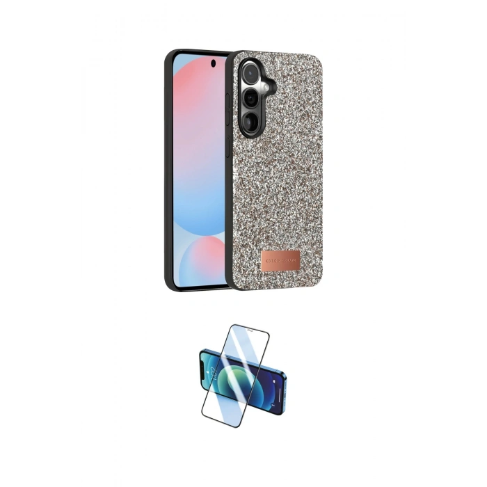 MARSİLYAN™- Galaxy S24 FE Kılıf Vadi Klasik Serisi - Siyah 3D Antistatik Cam Ekran Koruyucu