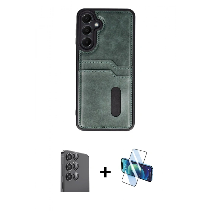 MARSİLYAN™- Galaxy S24 FE Kılıf Yörünge Işık Serisi - Siyah 3D Antistatik Seramik Nano Ekran Koruyucu + Raze Metal Kamera Lens - SH