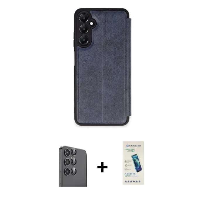 MARSİLYAN™- Galaxy S24 FE Kılıf Zirve Yansıma Serisi - Şeffaf Pasifik Cam Ekran Koruyucu + Raze Metal Kamera Lens - SH