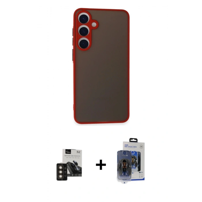 MARSİLYAN™- Galaxy S24 Kılıf Ahenk Çizgi Serisi - Siyah Vanessa Magic Cam + PVD Metal Kamera Lens - GD