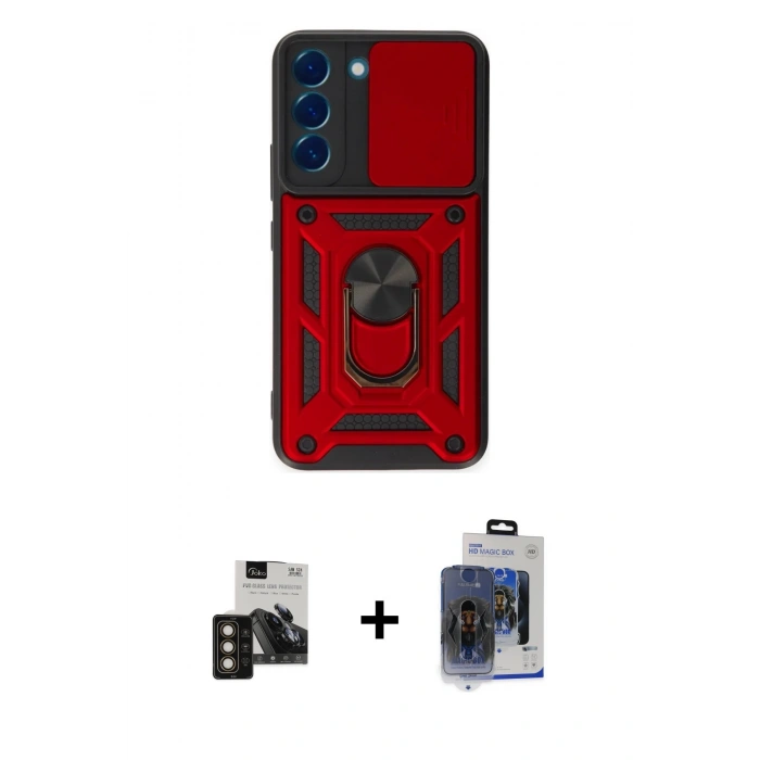 MARSİLYAN™- Galaxy S24 Kılıf Ahenk Klasik - Siyah Vanessa Magic Cam + PVD Metal Kamera Lens - GD