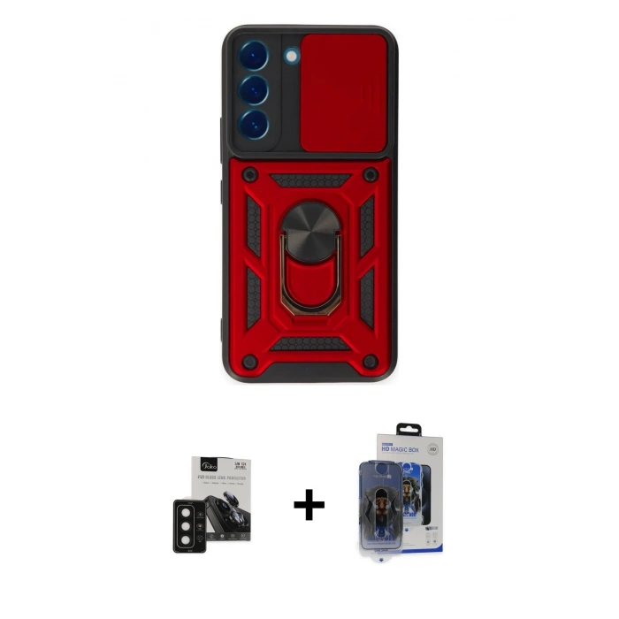 MARSİLYAN™- Galaxy S24 Kılıf Ahenk Klasik - Siyah Vanessa Magic Cam + PVD Metal Kamera Lens - SH