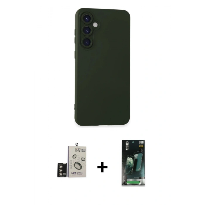 MARSİLYAN™- Galaxy S24 Kılıf Ahenk Serisi - Şeffaf 360 Full Body Arka Koruyucu + Bilvis Titan Kamera Lens - GD