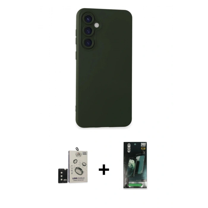 MARSİLYAN™- Galaxy S24 Kılıf Ahenk Serisi - Şeffaf 360 Full Body Arka Koruyucu + Bilvis Titan Kamera Lens - SH