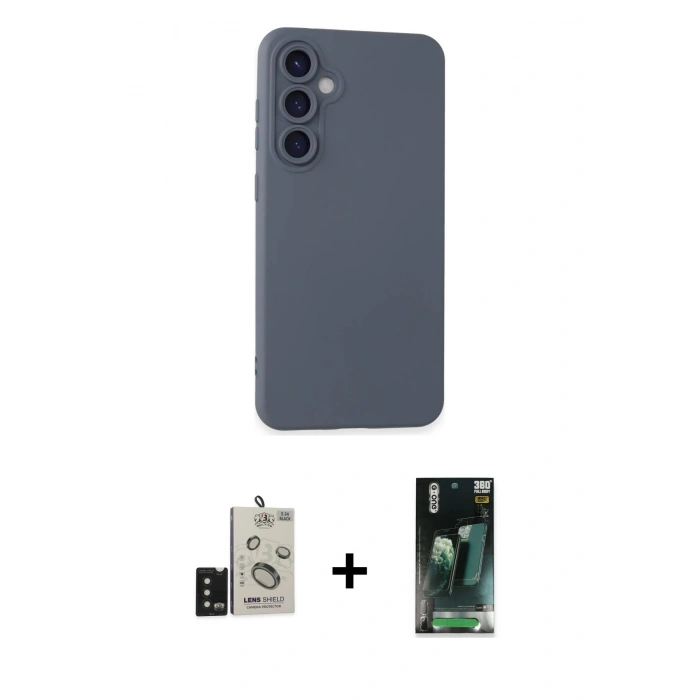 MARSİLYAN™- Galaxy S24 Kılıf Ahenk Serisi - Şeffaf 360 Full Body Arka Koruyucu + Bilvis Titan Kamera Lens - SH