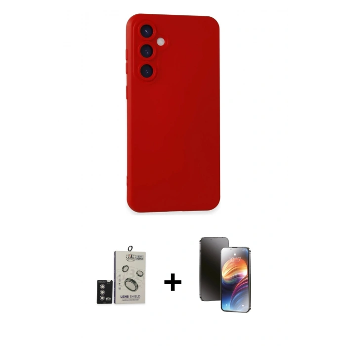 MARSİLYAN™- Galaxy S24 Kılıf Ahenk Serisi - Siyah 3D Antistatik Mat Seramik Nano Ekran Koruyucu + Bilvis Titan Kamera Lens - DNMR