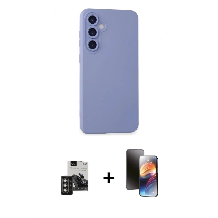 MARSİLYAN™- Galaxy S24 Kılıf Ahenk Serisi - Siyah 3D Antistatik Mat Seramik Nano Ekran Koruyucu + PVD Metal Kamera Lens - TNGI