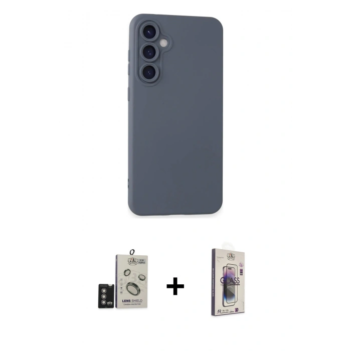 MARSİLYAN™- Galaxy S24 Kılıf Ahenk Serisi - Siyah Bilvis 3D Cam Ekran Koruyucu + Bilvis Titan Kamera Lens - DNMR