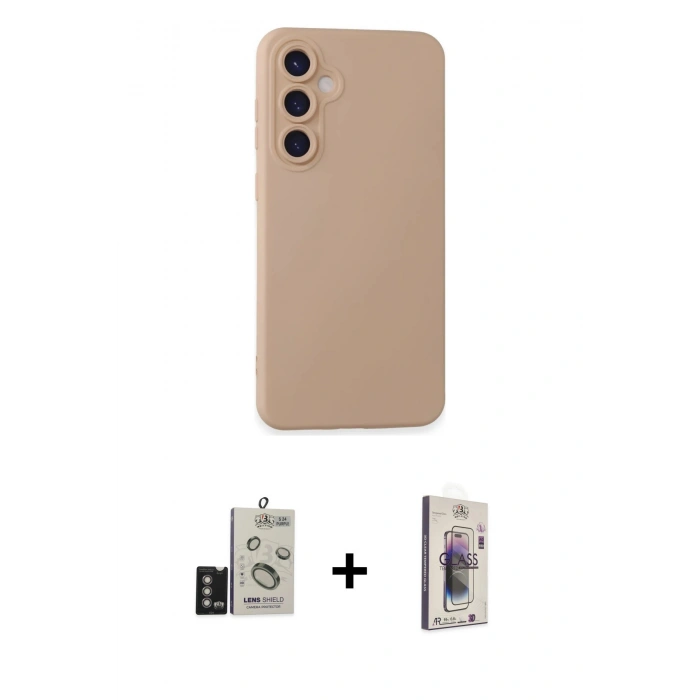 MARSİLYAN™- Galaxy S24 Kılıf Ahenk Serisi - Siyah Bilvis 3D Cam Ekran Koruyucu + Bilvis Titan Kamera Lens - DNMR
