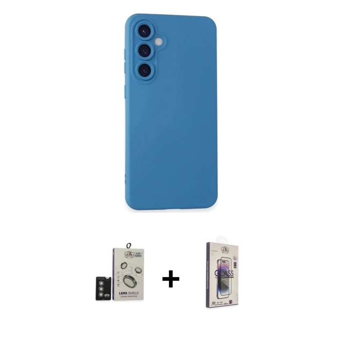 MARSİLYAN™- Galaxy S24 Kılıf Ahenk Serisi - Siyah Bilvis 3D Cam Ekran Koruyucu + Bilvis Titan Kamera Lens - DNMR