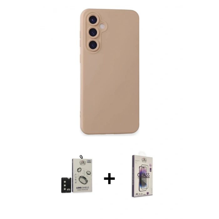 MARSİLYAN™- Galaxy S24 Kılıf Ahenk Serisi - Siyah Bilvis 3D Cam Ekran Koruyucu + Bilvis Titan Kamera Lens - SH