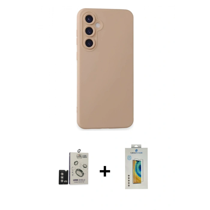 MARSİLYAN™- Galaxy S24 Kılıf Ahenk Serisi - Siyah Polymer Nano Ekran Koruyucu + Bilvis Titan Kamera Lens - DNMR