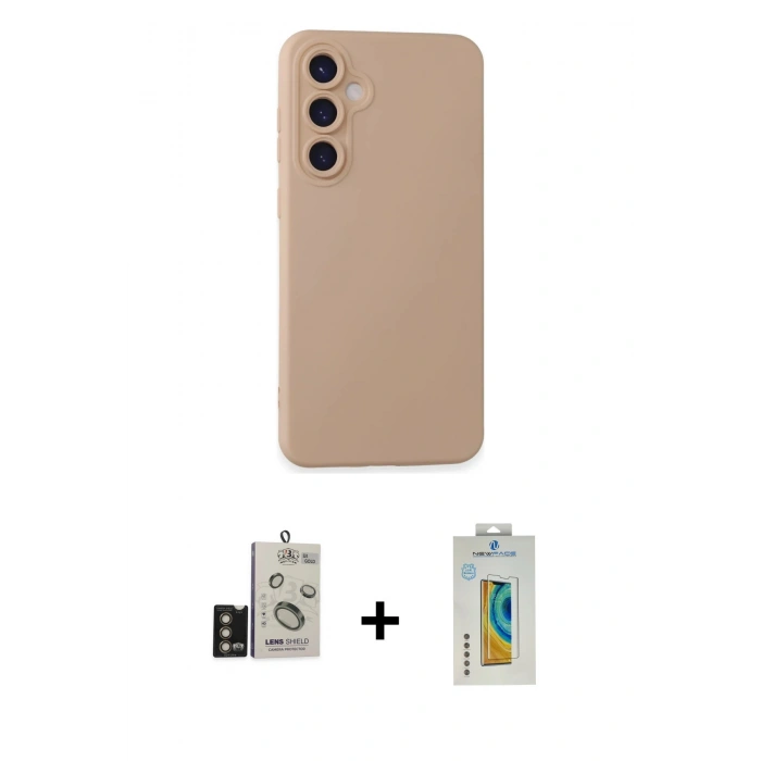 MARSİLYAN™- Galaxy S24 Kılıf Ahenk Serisi - Siyah Polymer Nano Ekran Koruyucu + Bilvis Titan Kamera Lens - GD