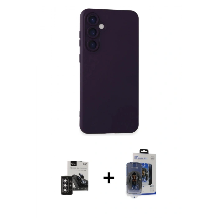 MARSİLYAN™- Galaxy S24 Kılıf Ahenk Serisi - Siyah Vanessa Magic Cam + PVD Metal Kamera Lens - DNMR