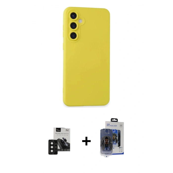 MARSİLYAN™- Galaxy S24 Kılıf Ahenk Serisi - Siyah Vanessa Magic Cam + PVD Metal Kamera Lens - SH