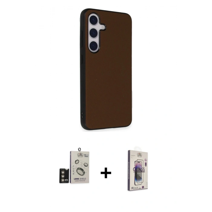 MARSİLYAN™- Galaxy S24 Kılıf Akış Asil Koleksiyonu - Siyah Bilvis 3D Cam Ekran Koruyucu + Bilvis Titan Kamera Lens - GD