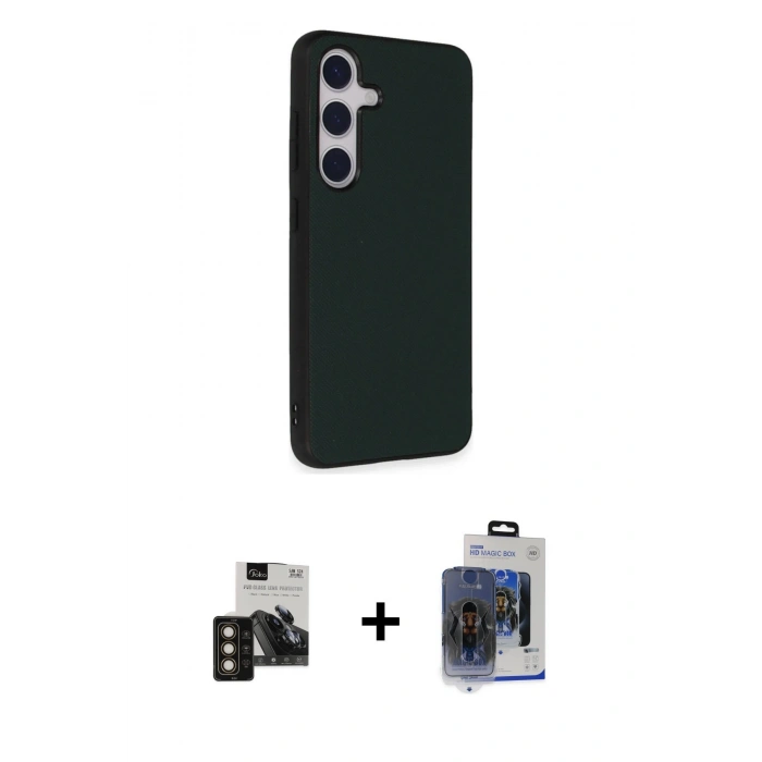 MARSİLYAN™- Galaxy S24 Kılıf Akış Asil Koleksiyonu - Siyah Vanessa Magic Cam + PVD Metal Kamera Lens - GD